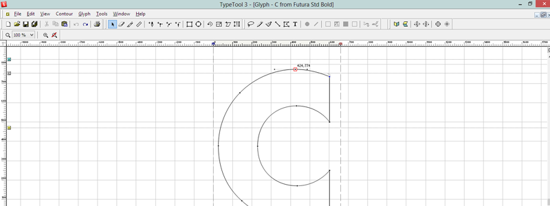 TypeTool glyph editor window